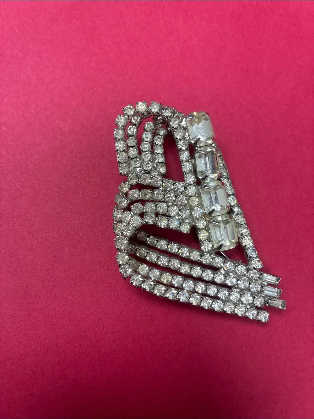 1959’s Crystal Statement Brooch in Clear Silver-Tone